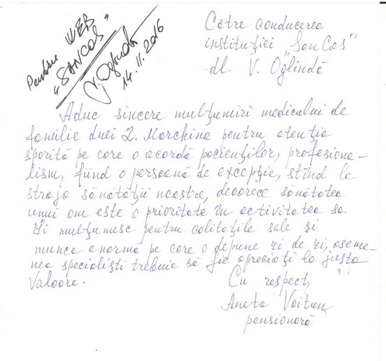 Iată așa un mesaj frumos am primit astăzi din partea unei paciente fidele.
