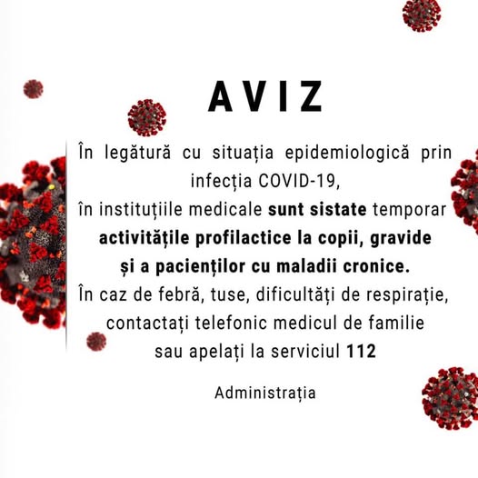 Stimați pacienți aflați la evidența medicului de familie în cadrul CME SANCOS, vă rugăm să țineți…